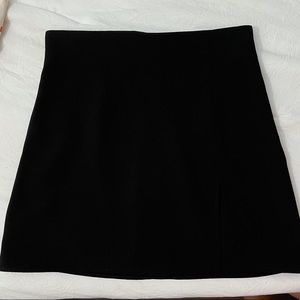 Zara black mini skirt with slit NWT